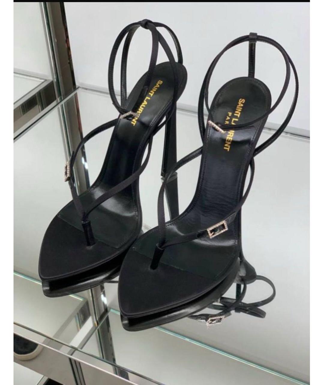 SAINT LAURENT Черные босоножки, фото 3