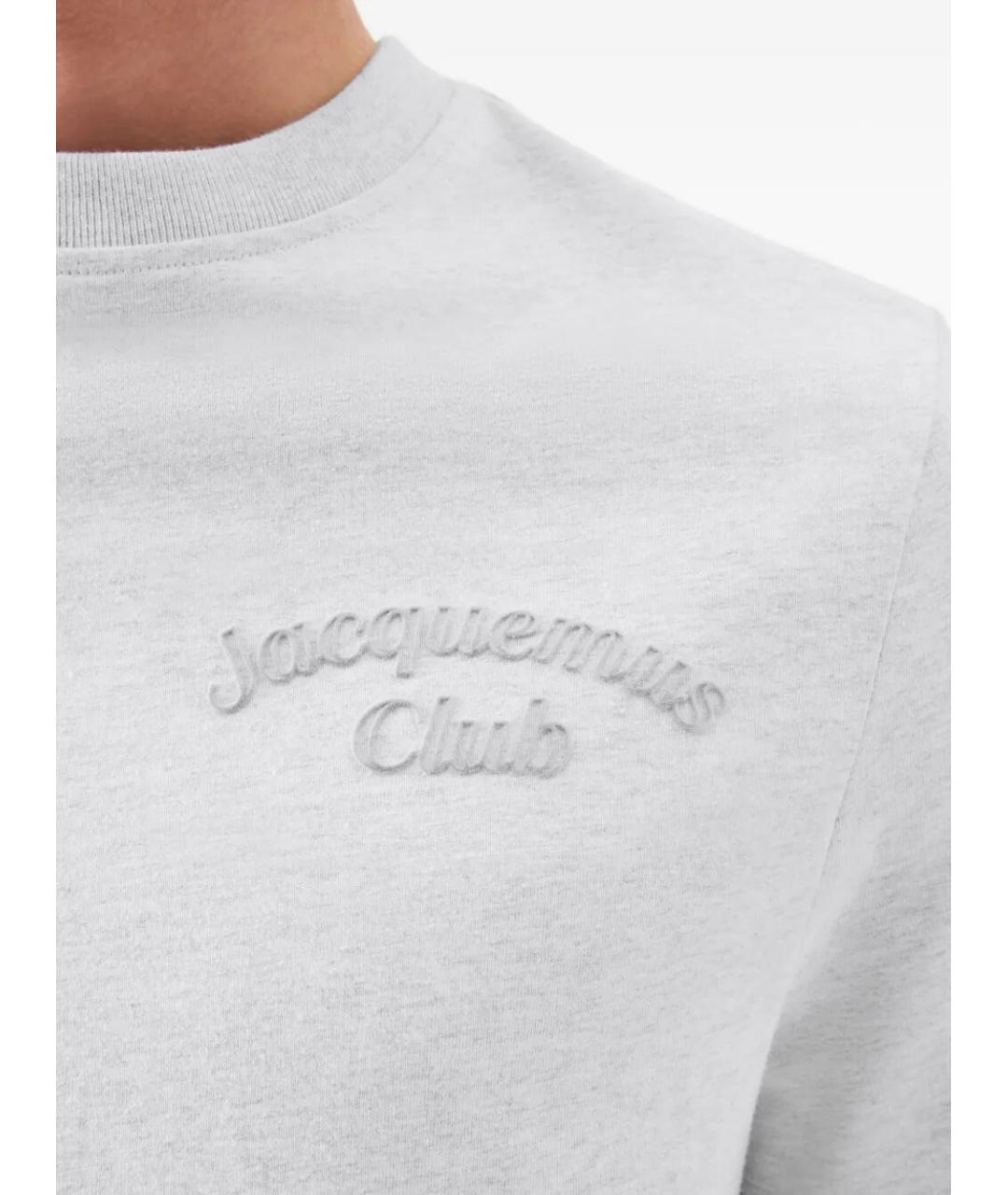 JACQUEMUS Серая хлопковая футболка, фото 3