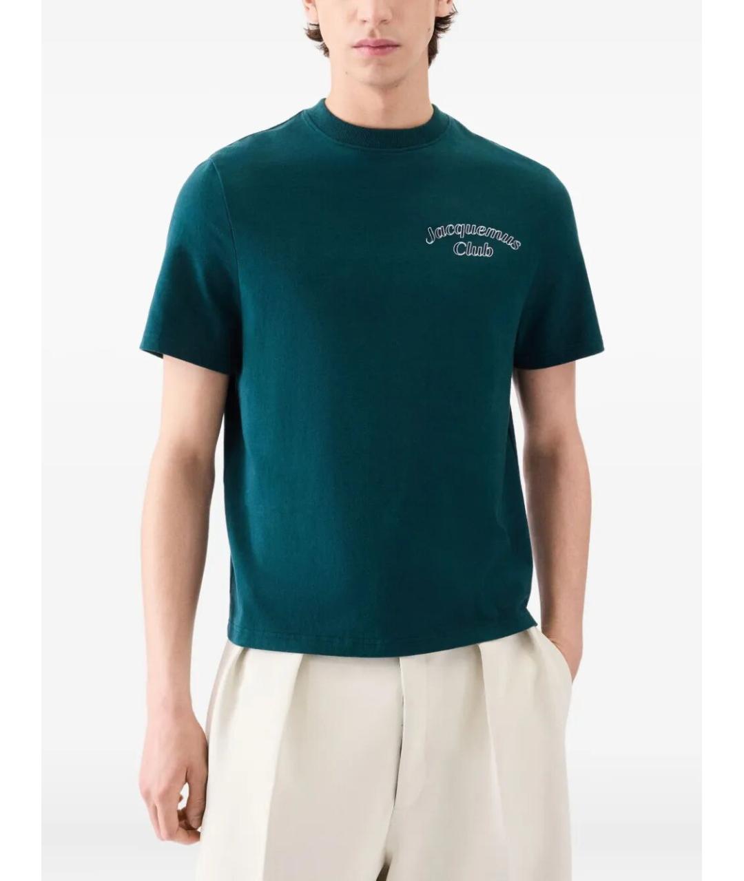 JACQUEMUS Зеленая хлопковая футболка, фото 2