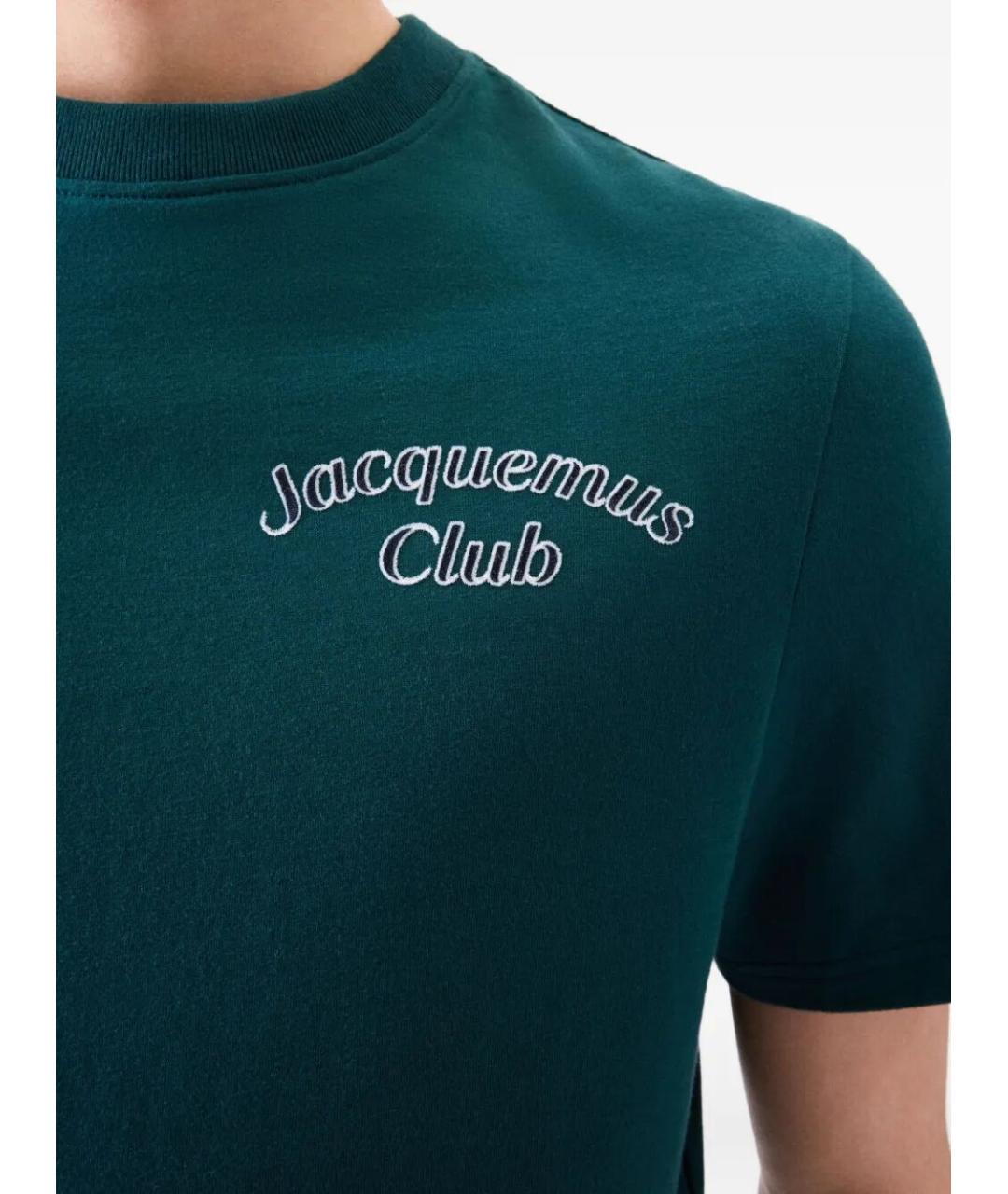 JACQUEMUS Зеленая хлопковая футболка, фото 4