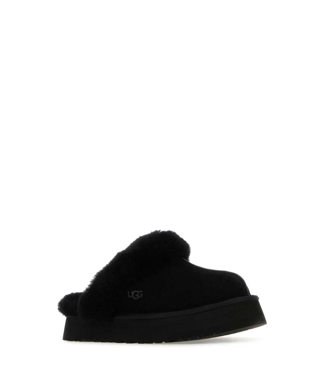 UGG AUSTRALIA Черные кожаные сабо, фото 2