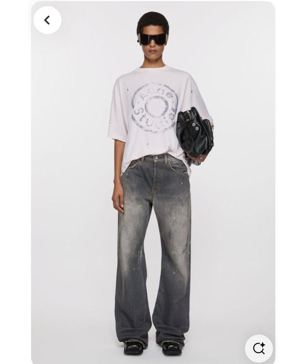 ACNE STUDIOS Серые хлопковые прямые джинсы, фото 5