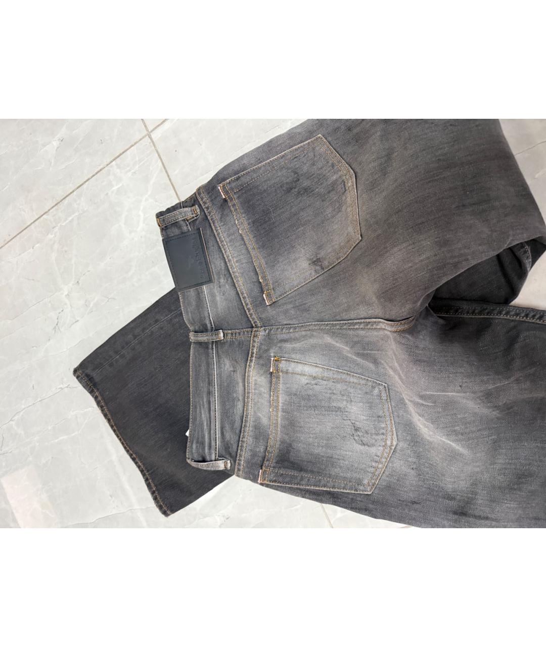 ACNE STUDIOS Серые хлопковые прямые джинсы, фото 3