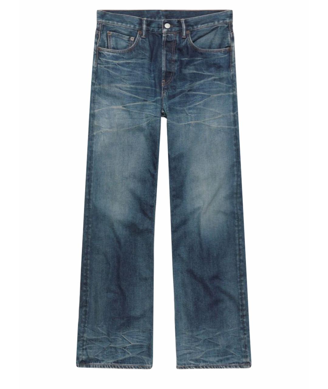 ACNE STUDIOS Синие хлопковые прямые джинсы, фото 1