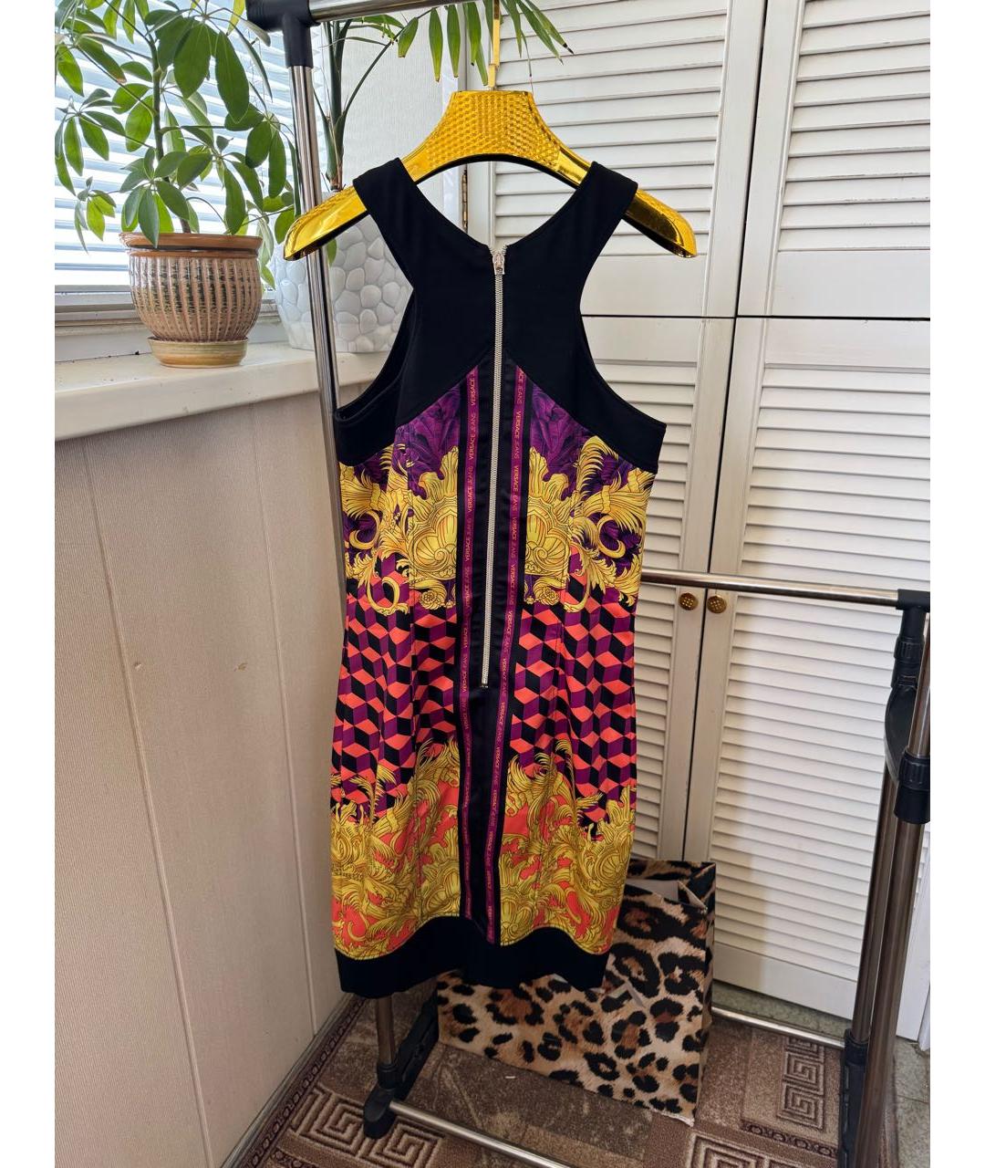 VERSACE JEANS COUTURE Мульти вискозное коктейльное платье, фото 7