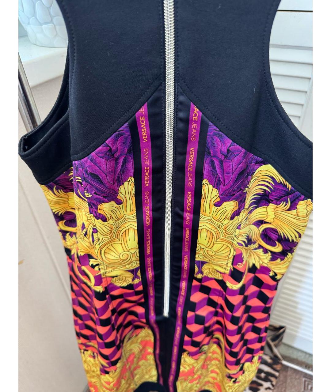 VERSACE JEANS COUTURE Мульти вискозное коктейльное платье, фото 4