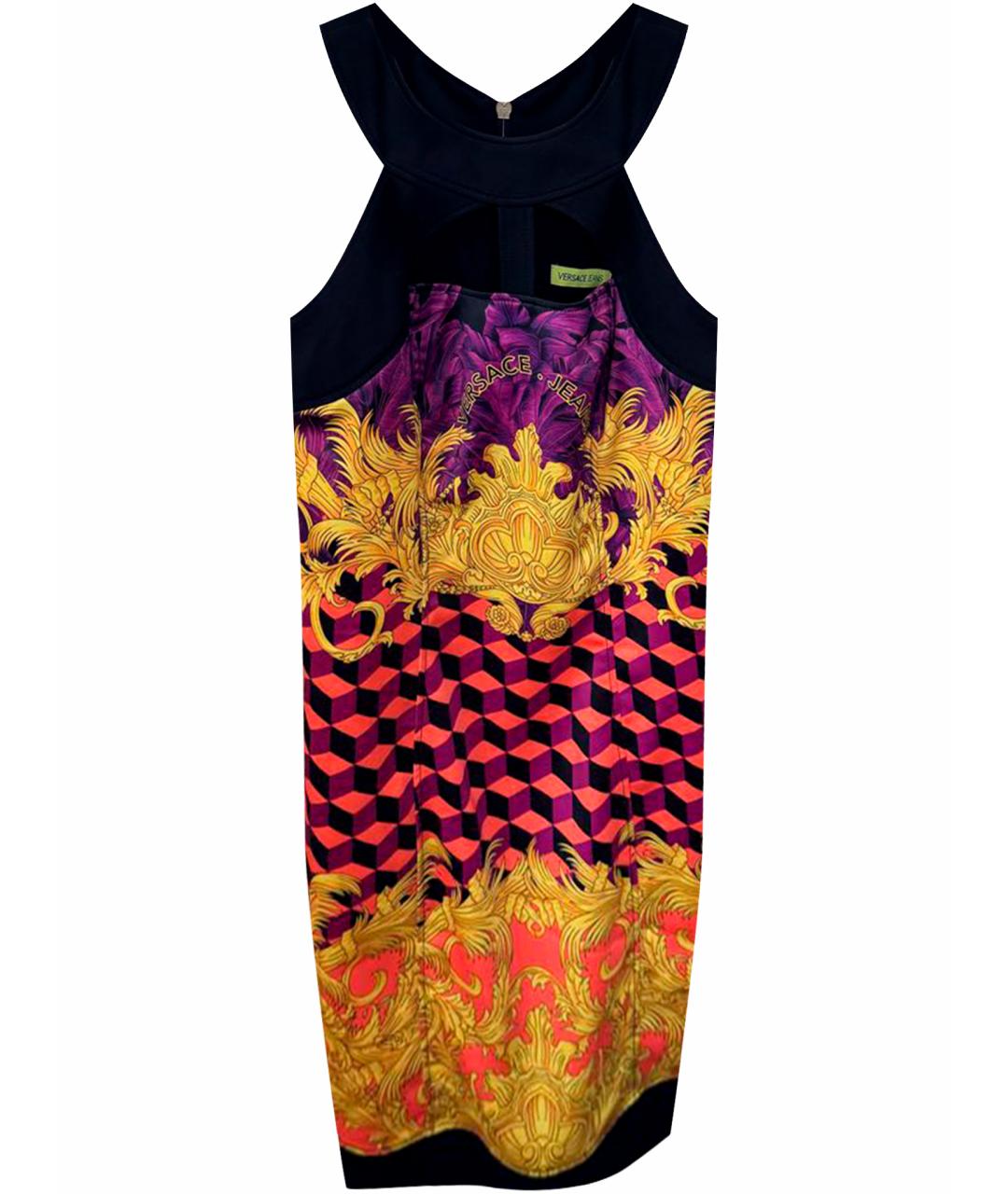VERSACE JEANS COUTURE Мульти вискозное коктейльное платье, фото 1