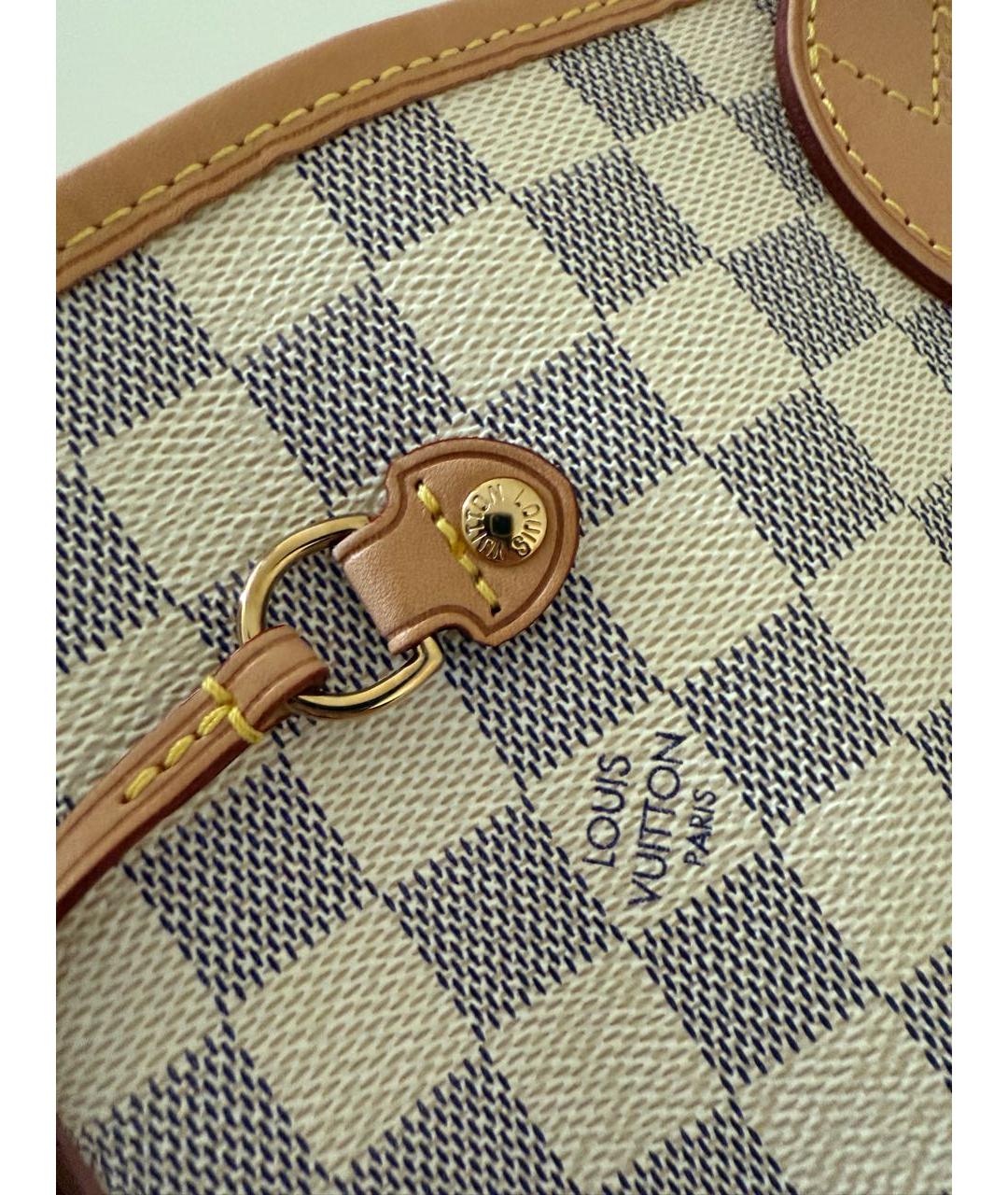 LOUIS VUITTON Белая кожаная сумка тоут, фото 6