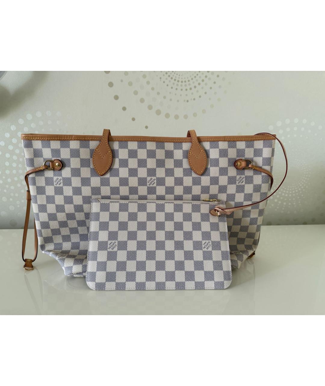 LOUIS VUITTON Белая кожаная сумка тоут, фото 3