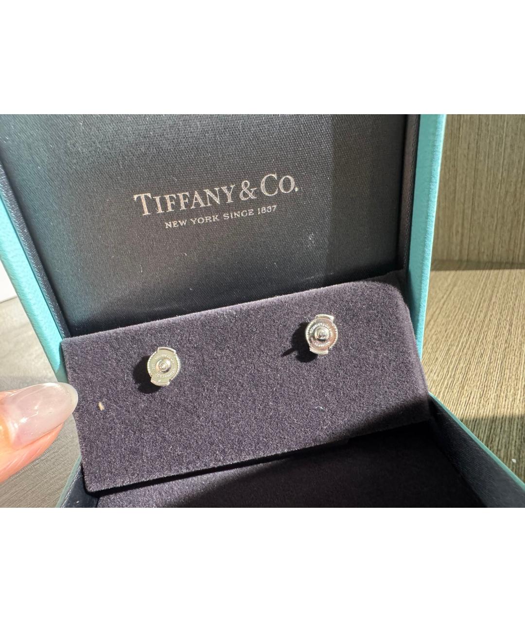 TIFFANY&CO Серебряные серьги из белого золота, фото 4