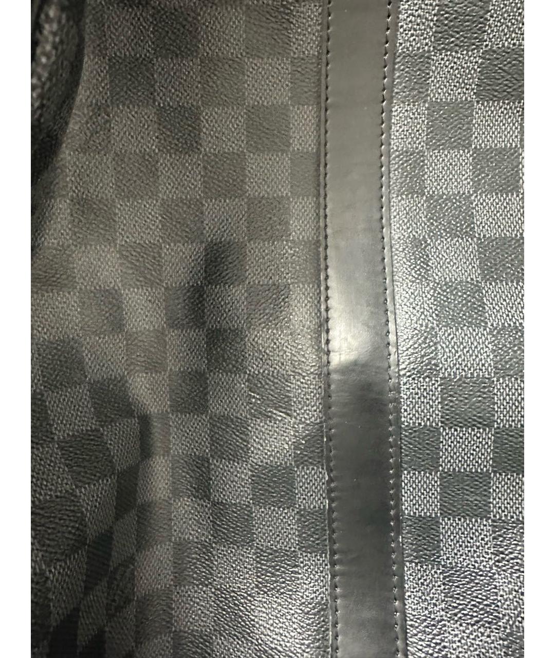 LOUIS VUITTON Антрацитовая кожаная дорожная/спортивная сумка, фото 6