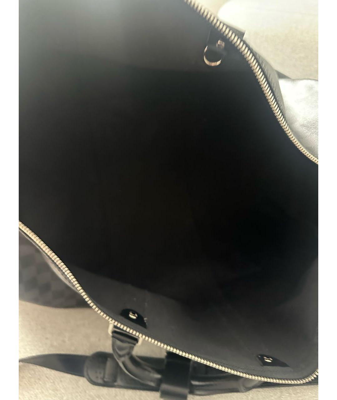 LOUIS VUITTON Антрацитовая кожаная дорожная/спортивная сумка, фото 4
