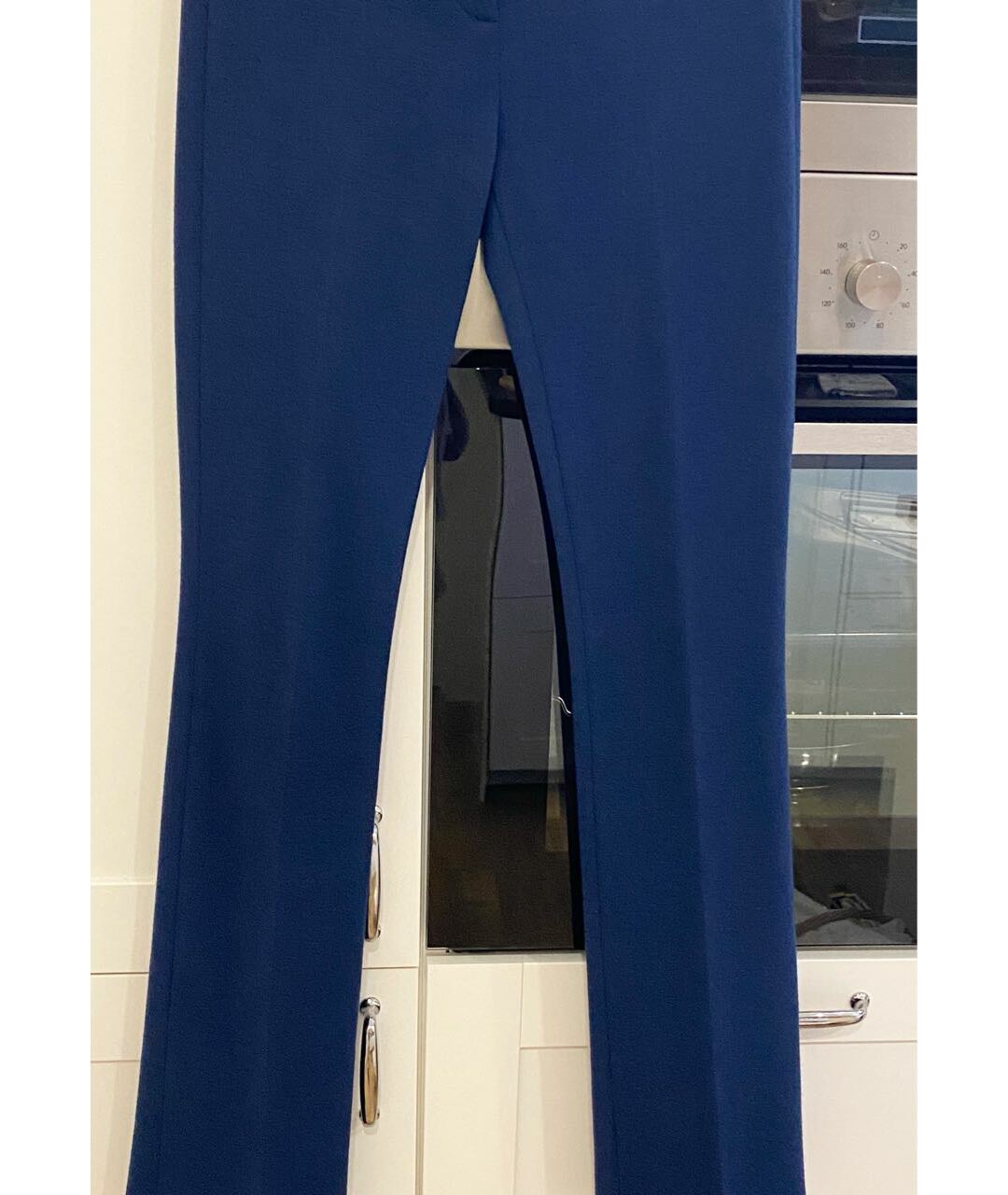 ROBERTO CAVALLI Синие шерстяные брюки широкие, фото 2