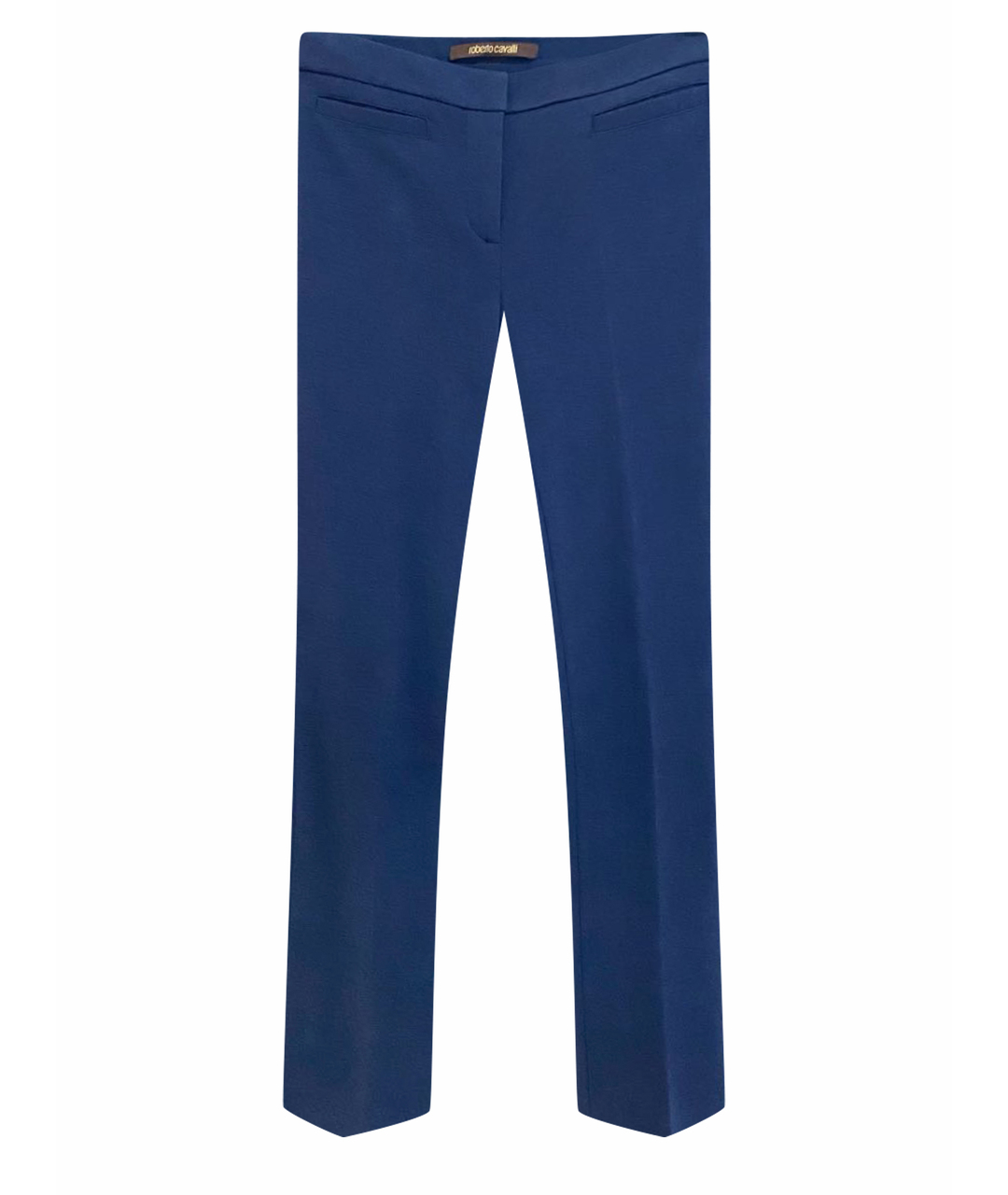 ROBERTO CAVALLI Синие шерстяные брюки широкие, фото 1