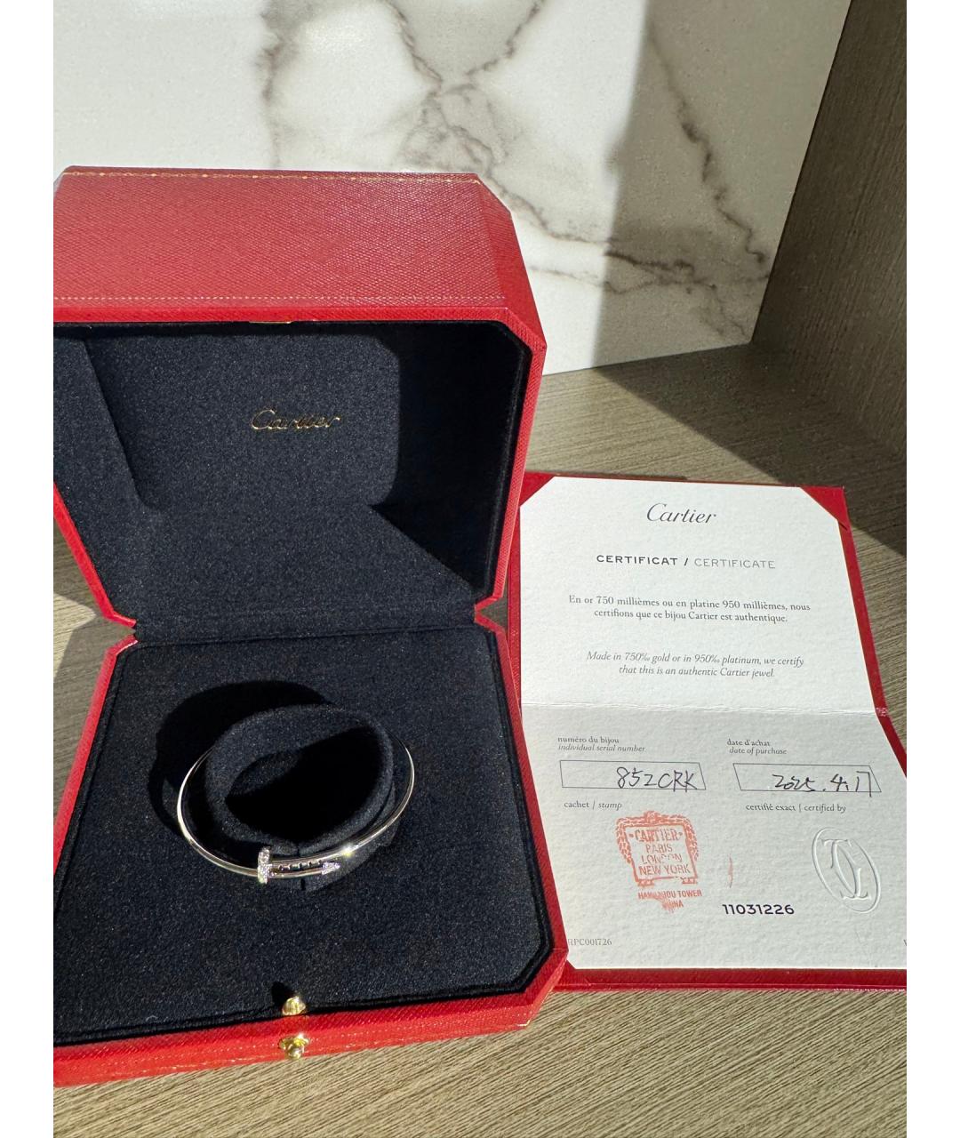 CARTIER Серебрянный браслет из белого золота, фото 2