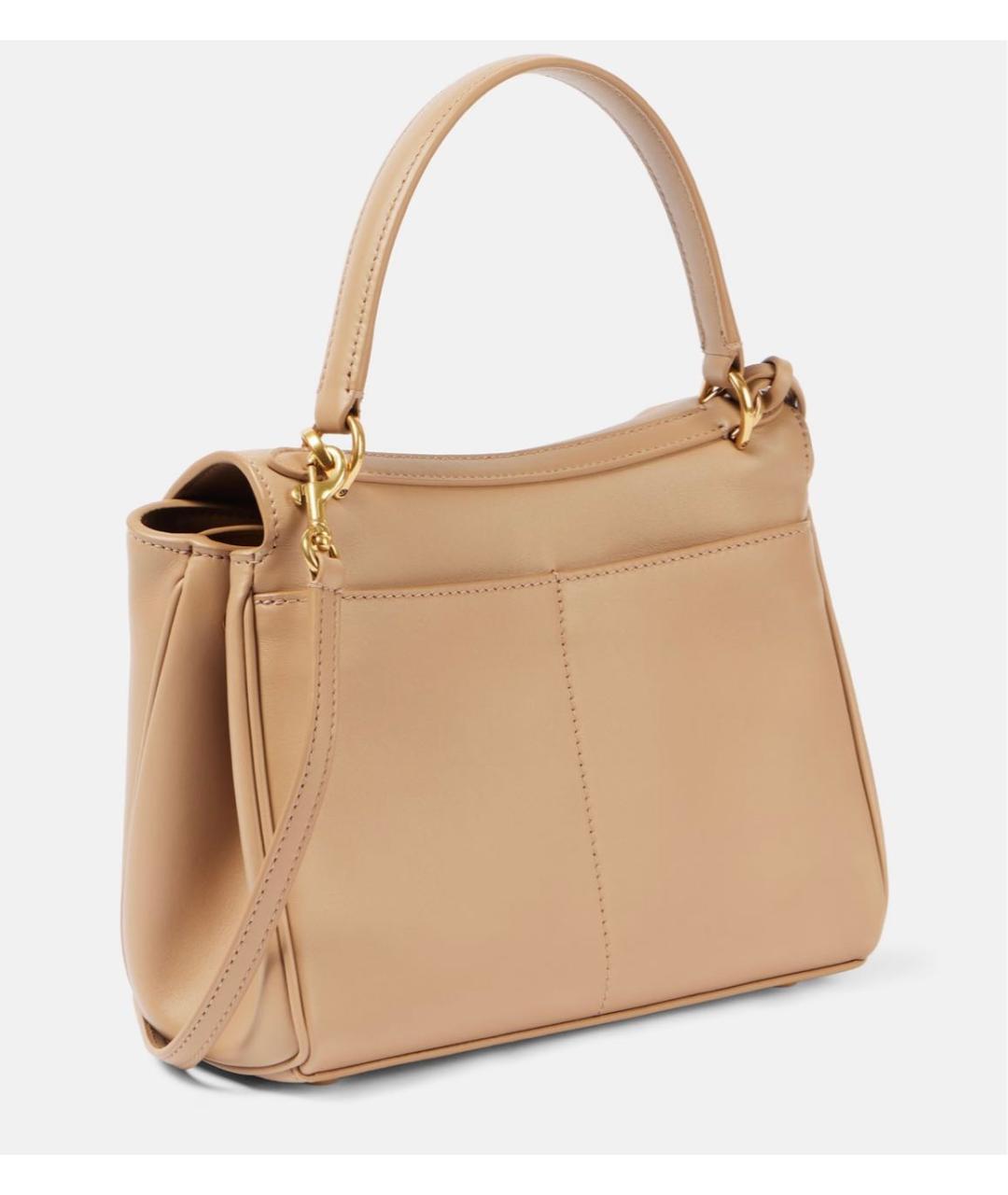 BALENCIAGA Бежевая кожаная сумка через плечо, фото 2