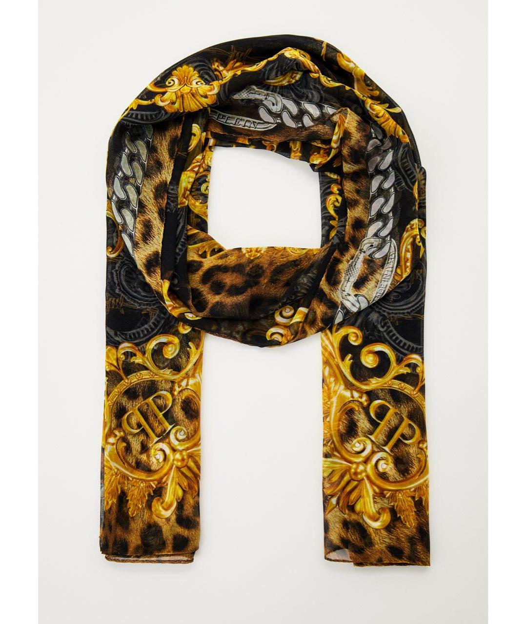PHILIPP PLEIN Черный шелковый платок, фото 9