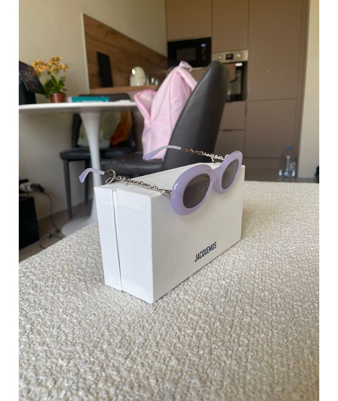 JACQUEMUS Фиолетовые пластиковые солнцезащитные очки, фото 2