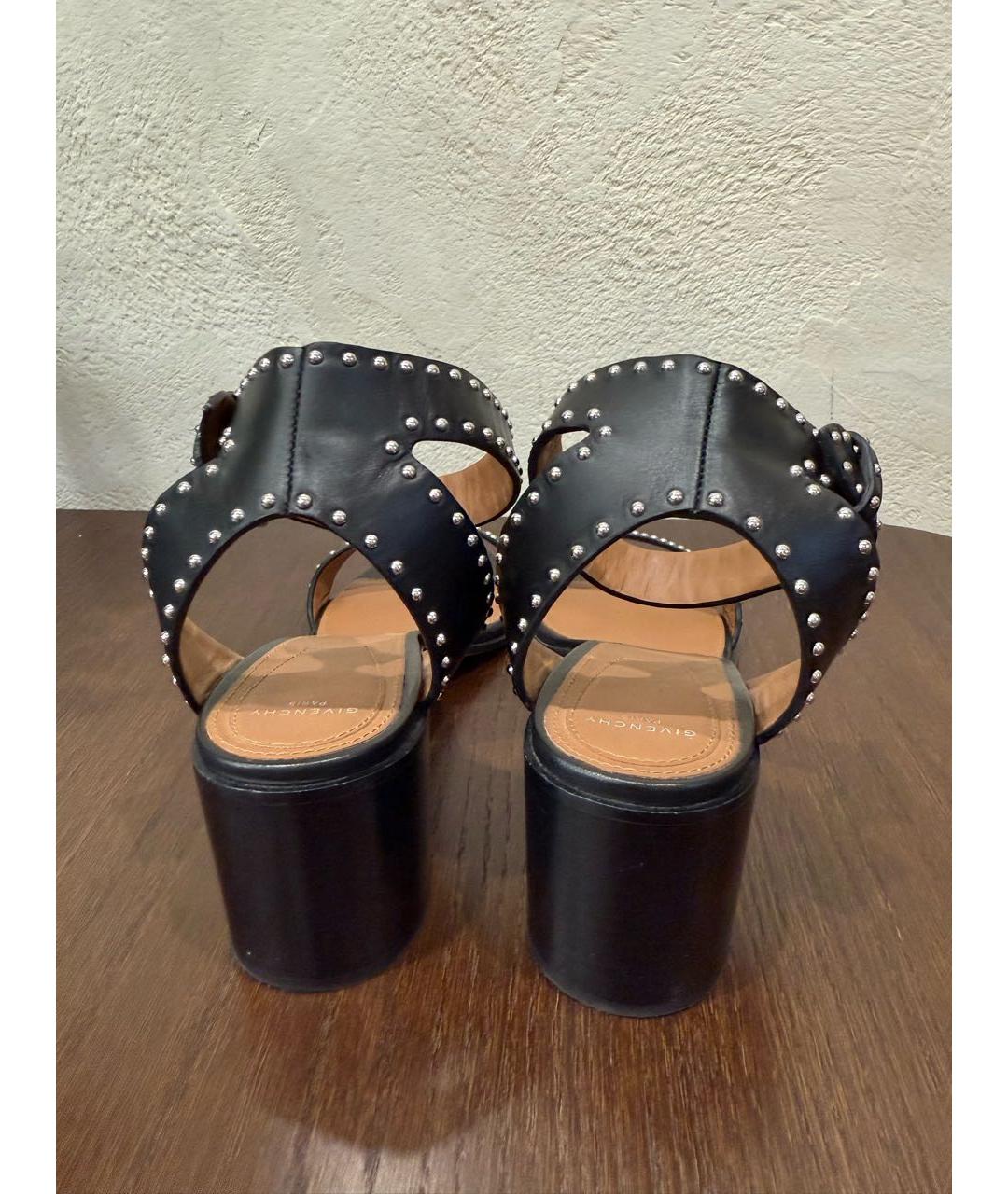 GIVENCHY Черные кожаные босоножки, фото 4