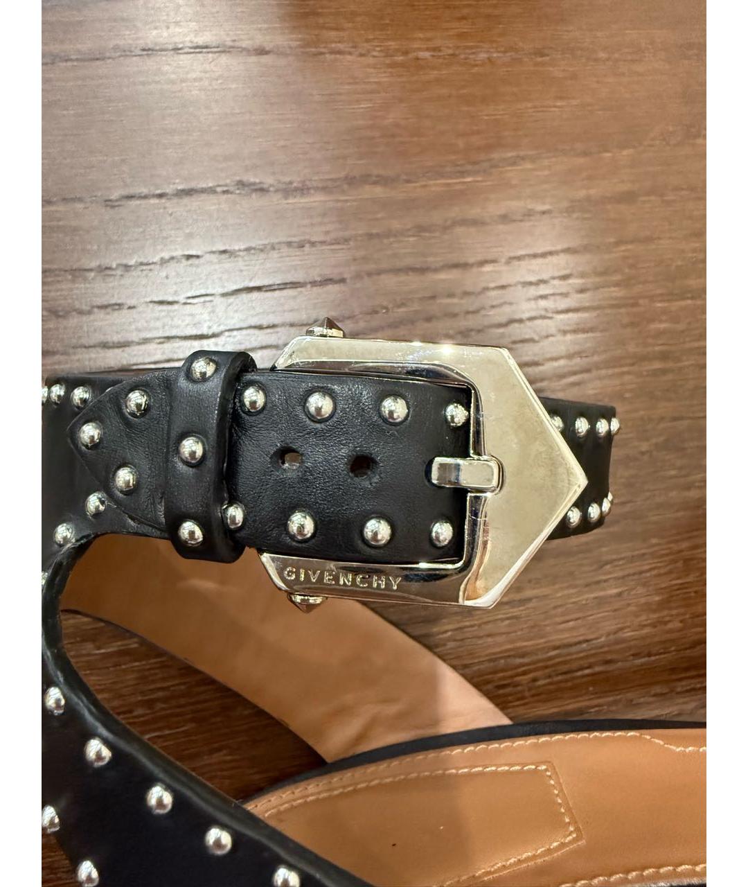 GIVENCHY Черные кожаные босоножки, фото 5