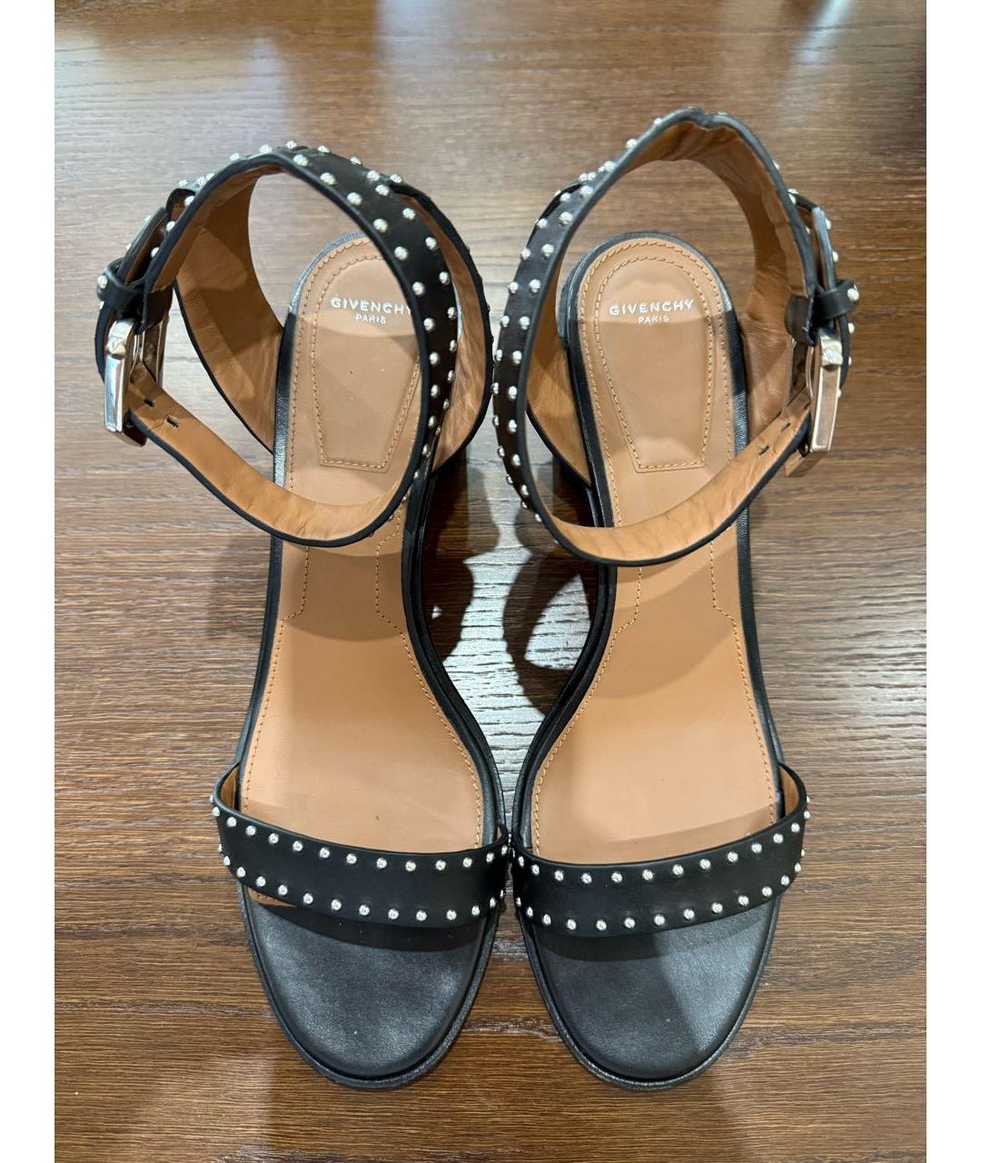 GIVENCHY Черные кожаные босоножки, фото 2