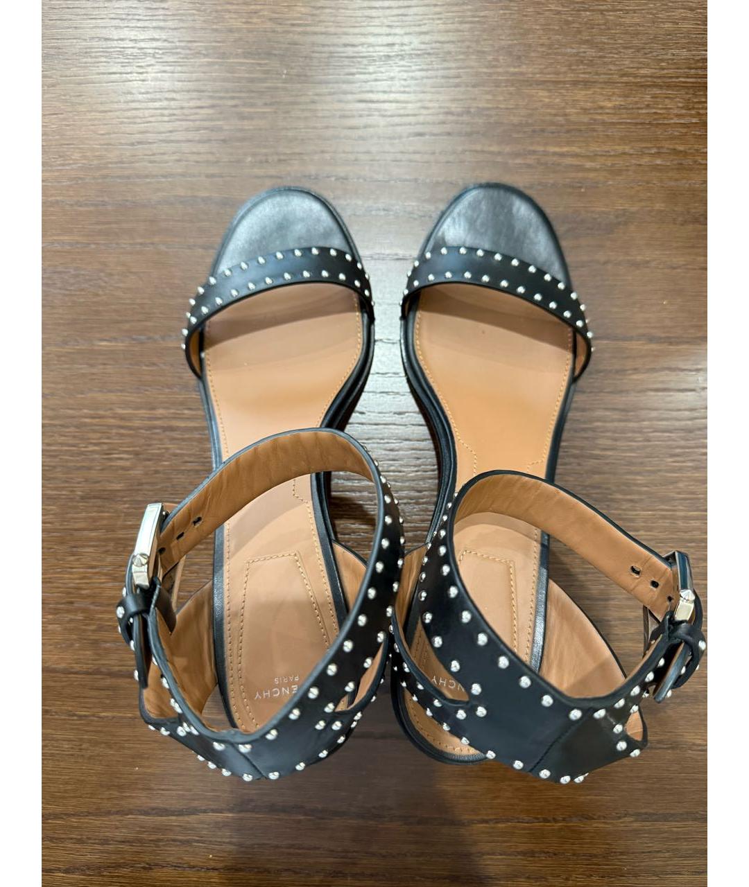 GIVENCHY Черные кожаные босоножки, фото 3