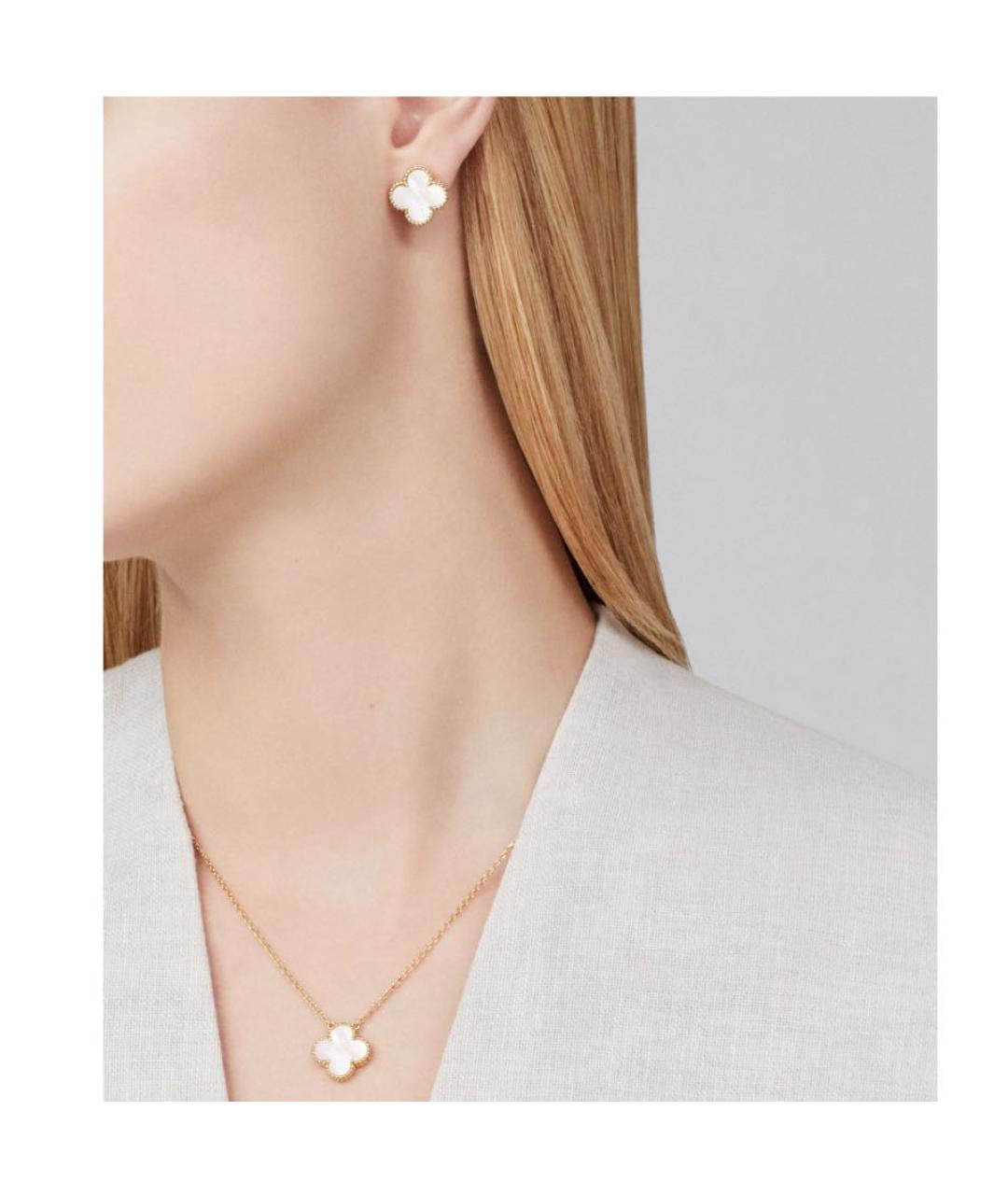 VAN CLEEF & ARPELS Белые серьги из желтого золота, фото 2