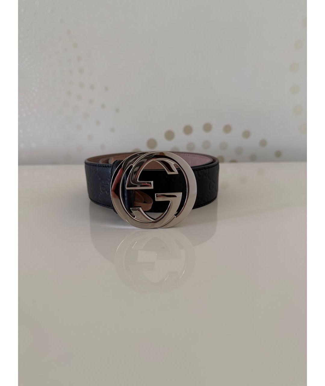 GUCCI Черный кожаный ремень, фото 4
