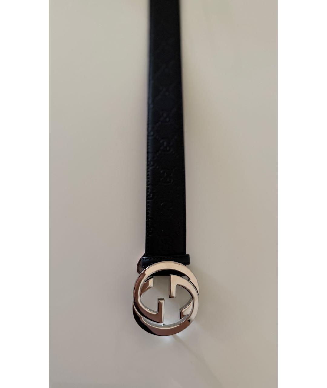 GUCCI Черный кожаный ремень, фото 2