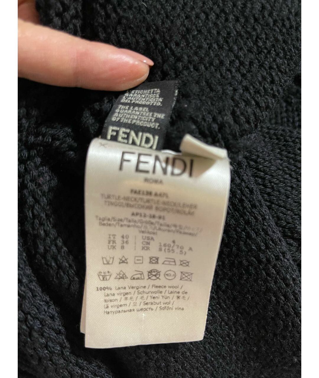 FENDI Черный шерстяной джемпер / свитер, фото 4