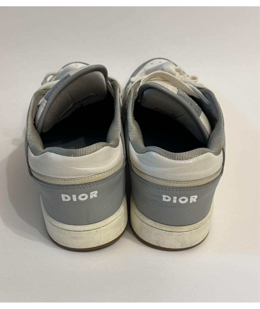 CHRISTIAN DIOR Серые кожаные низкие кроссовки / кеды, фото 4