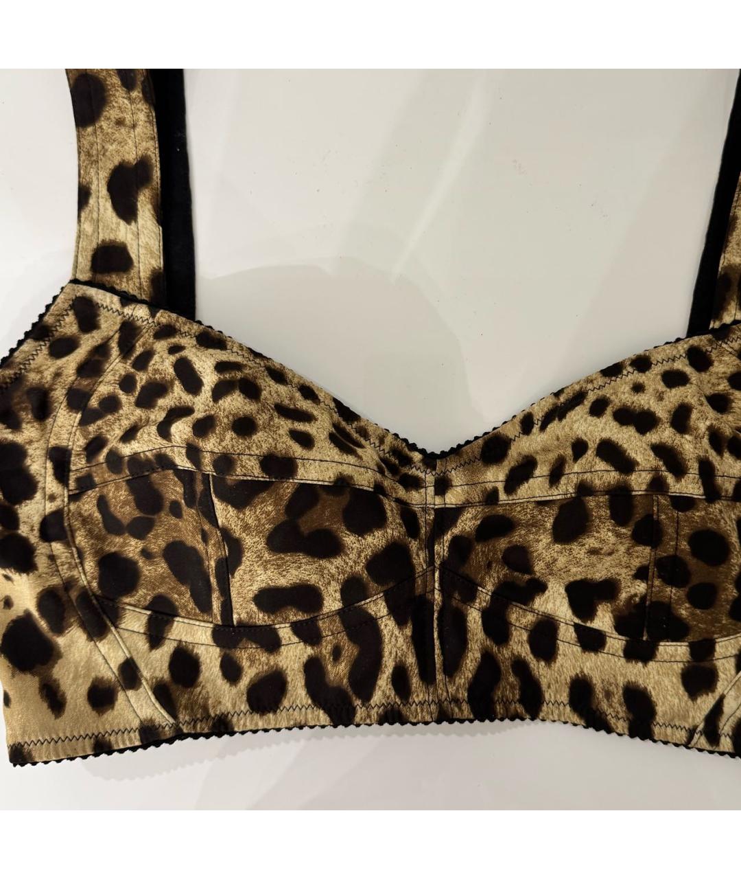 DOLCE&GABBANA Коричневая шелковая майка, фото 4
