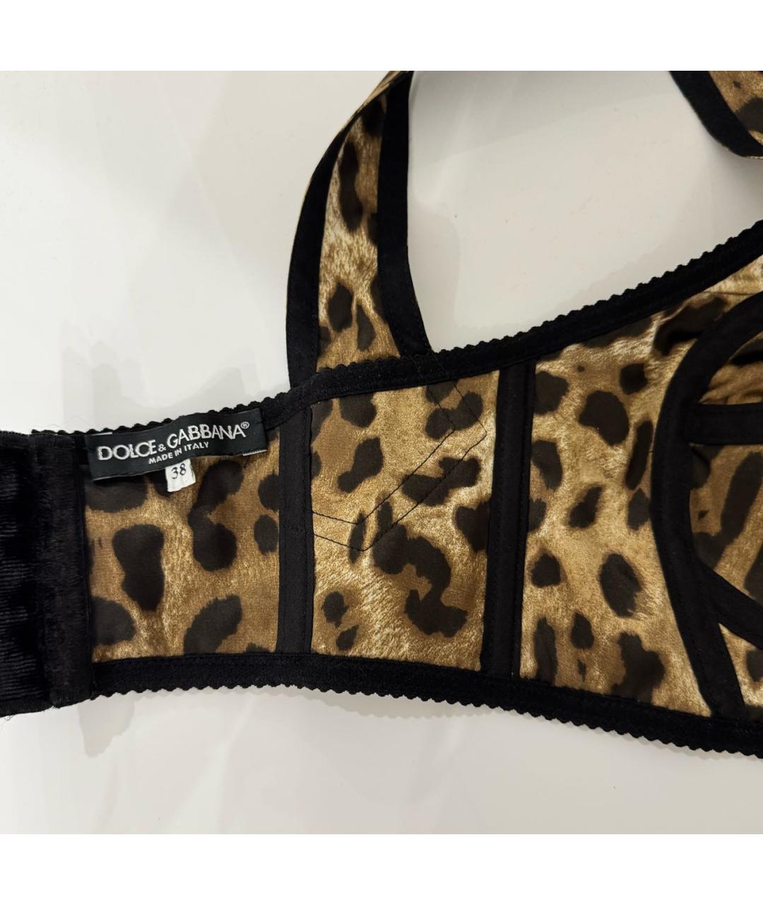 DOLCE&GABBANA Коричневая шелковая майка, фото 3
