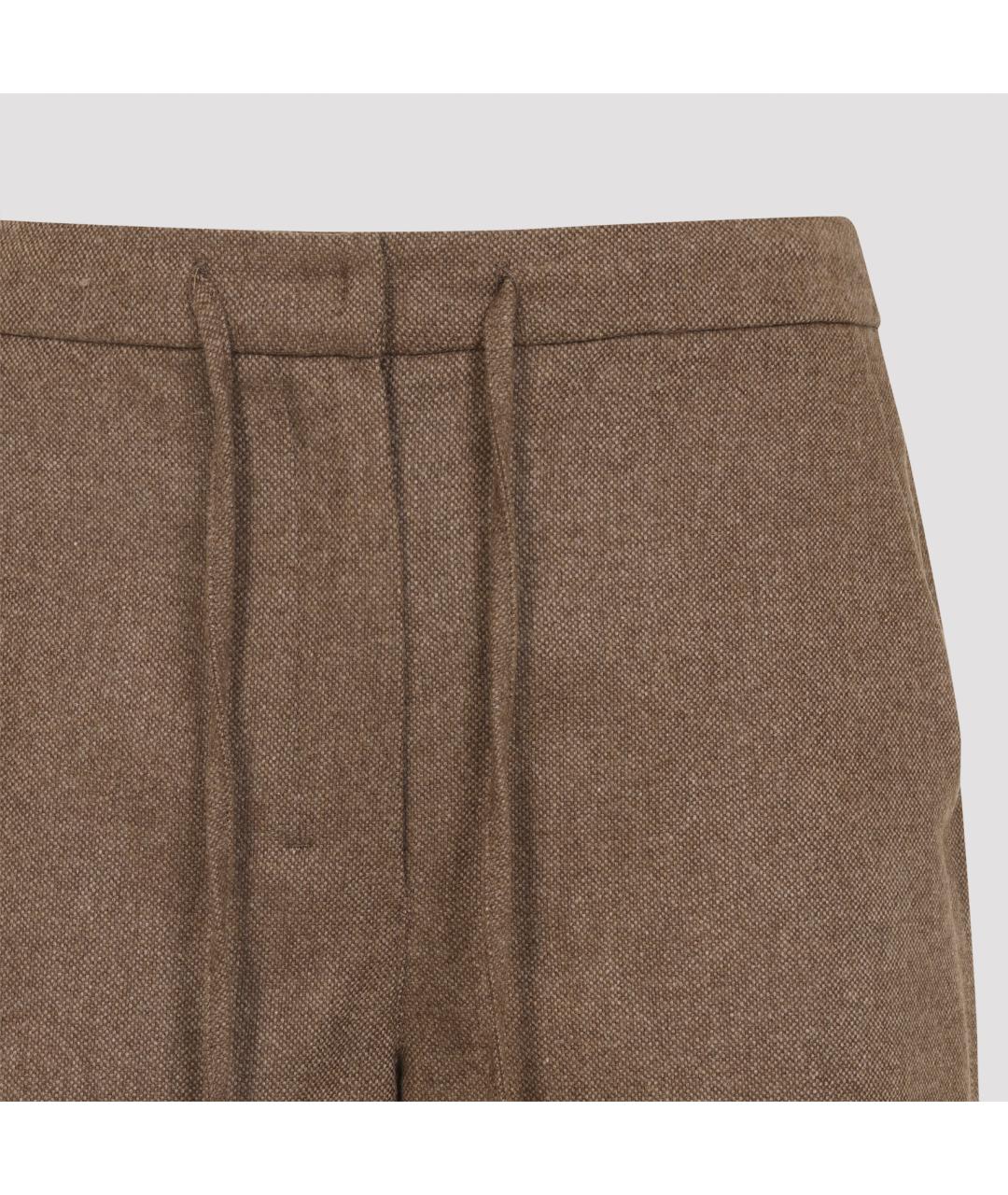 'S MAX MARA Коричневые кашемировые прямые брюки, фото 3