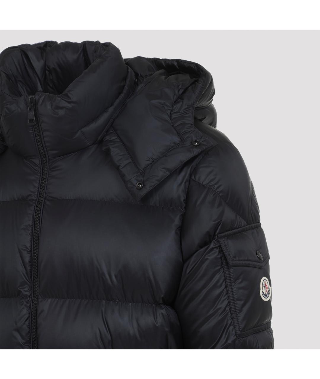 MONCLER Черный полиамидовый пуховик, фото 4