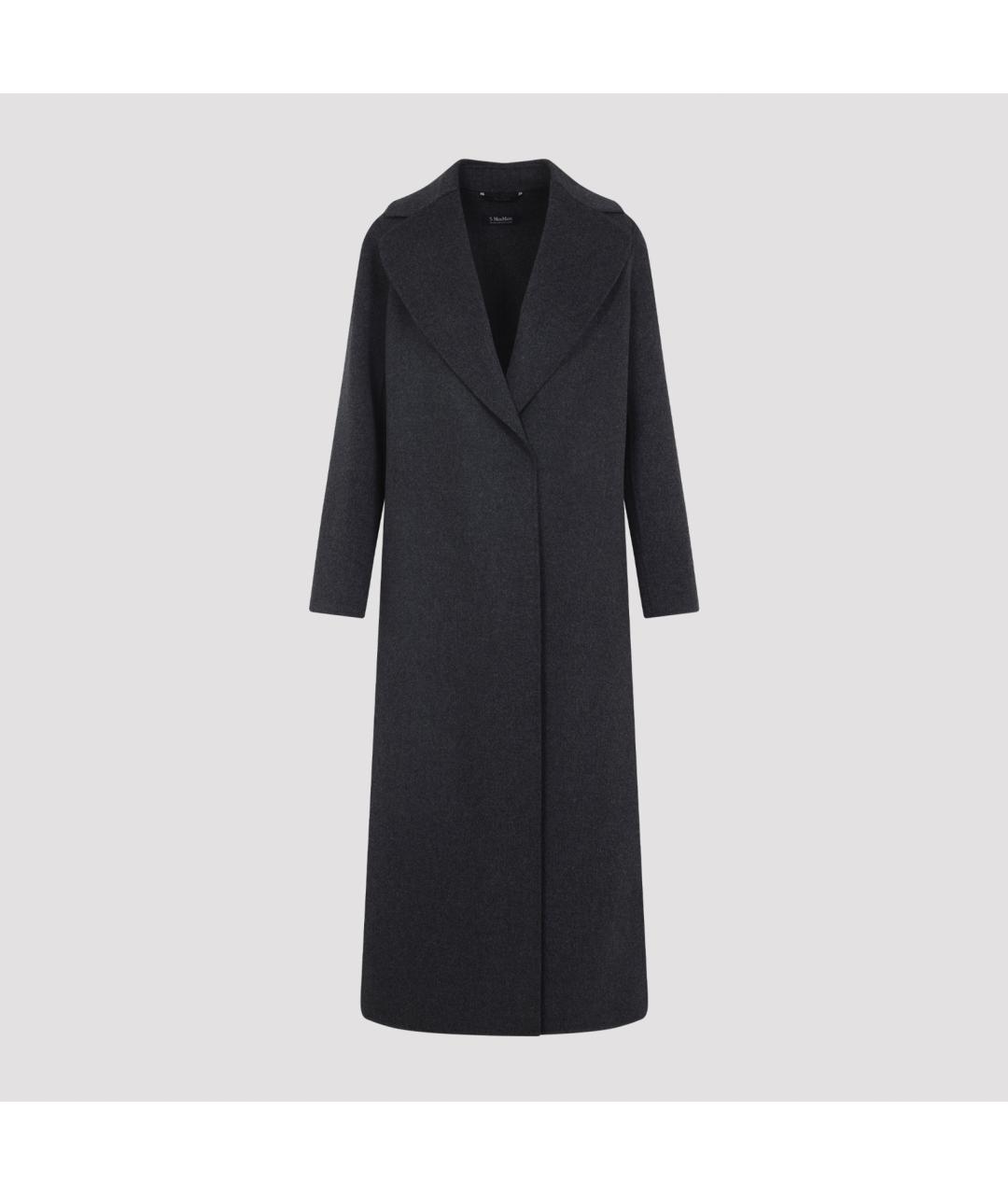 'S MAX MARA Антрацитовое шерстяное пальто, фото 2