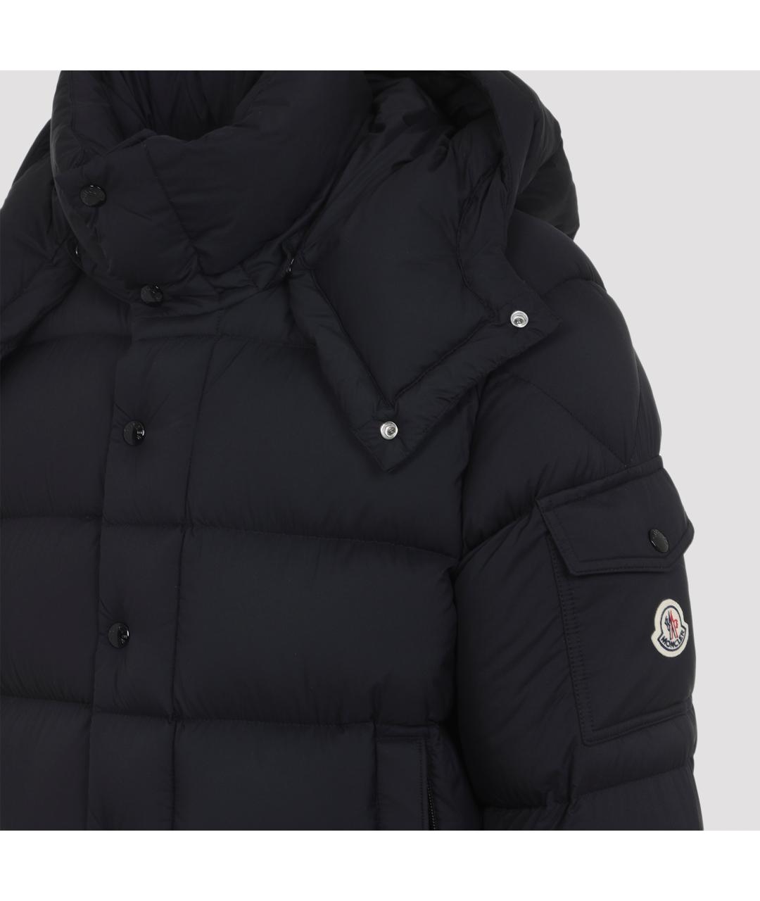 MONCLER Черный полиамидовый пуховик, фото 5