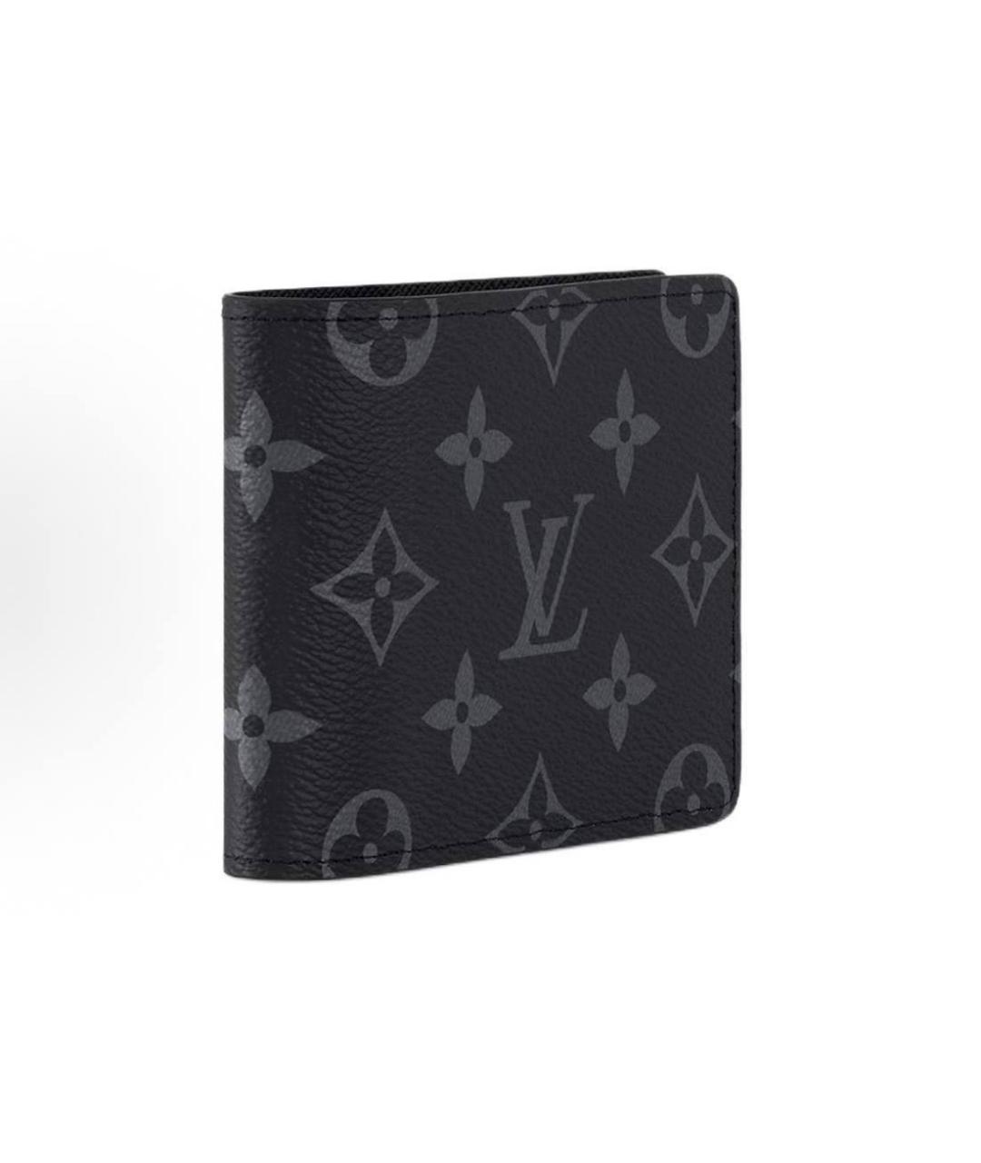 LOUIS VUITTON Черный кожаный кошелек, фото 5