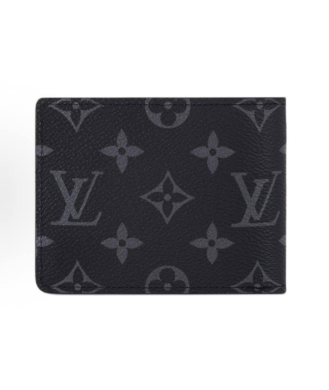 LOUIS VUITTON Черный кожаный кошелек, фото 2