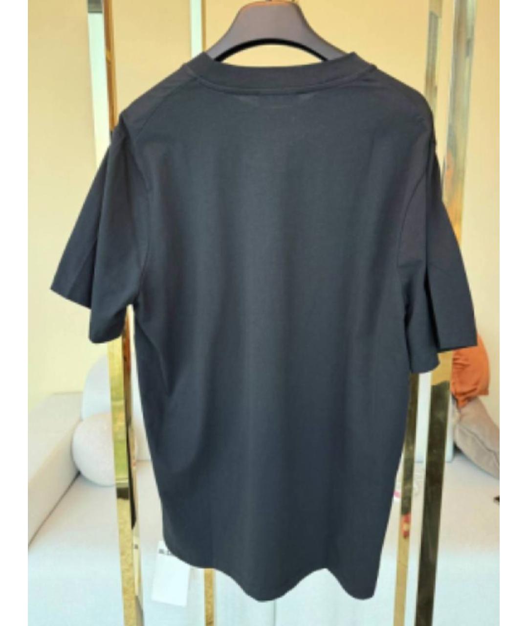 JIL SANDER Черная хлопковая футболка, фото 2