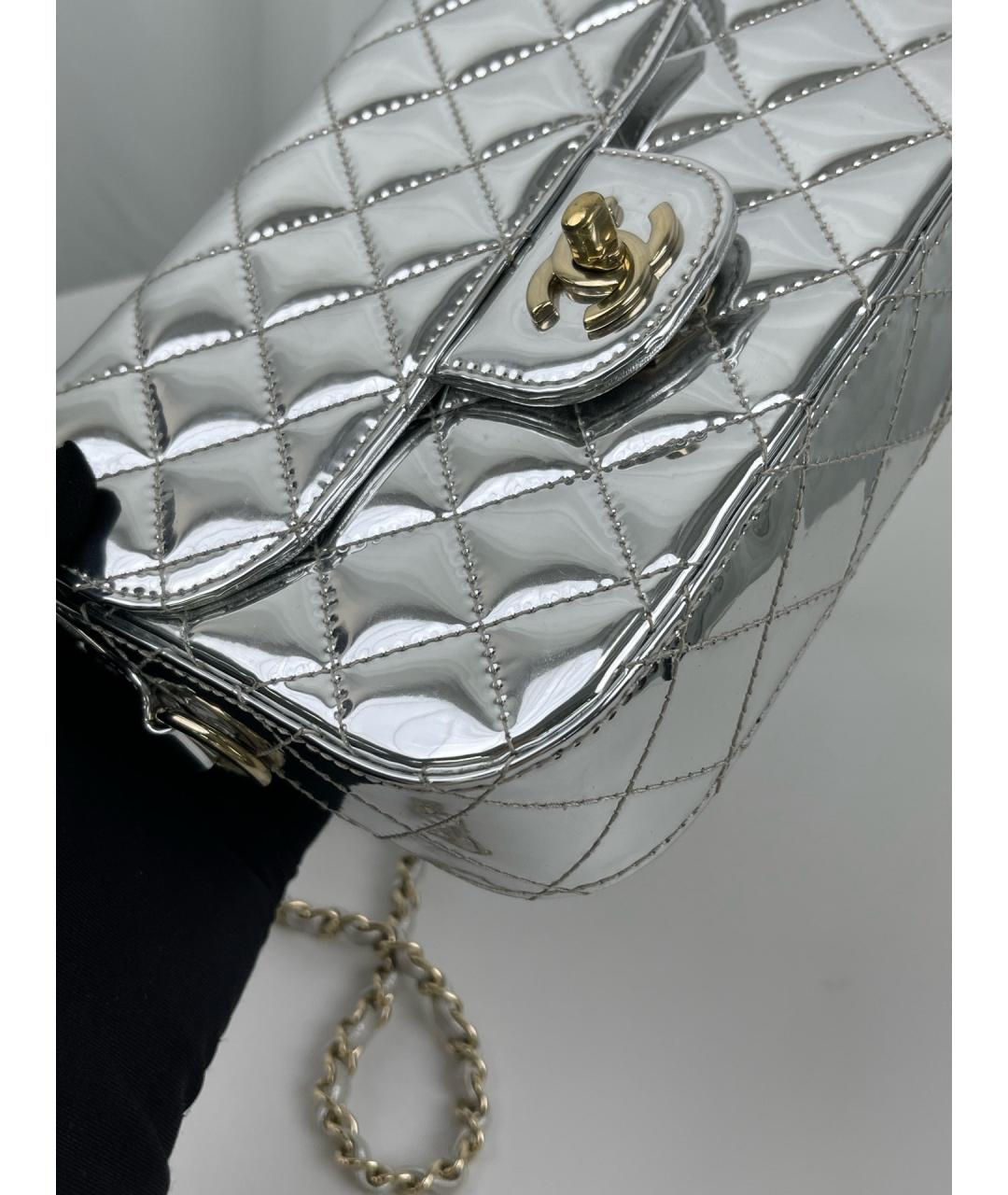 CHANEL Серебряная кожаная сумка тоут, фото 4
