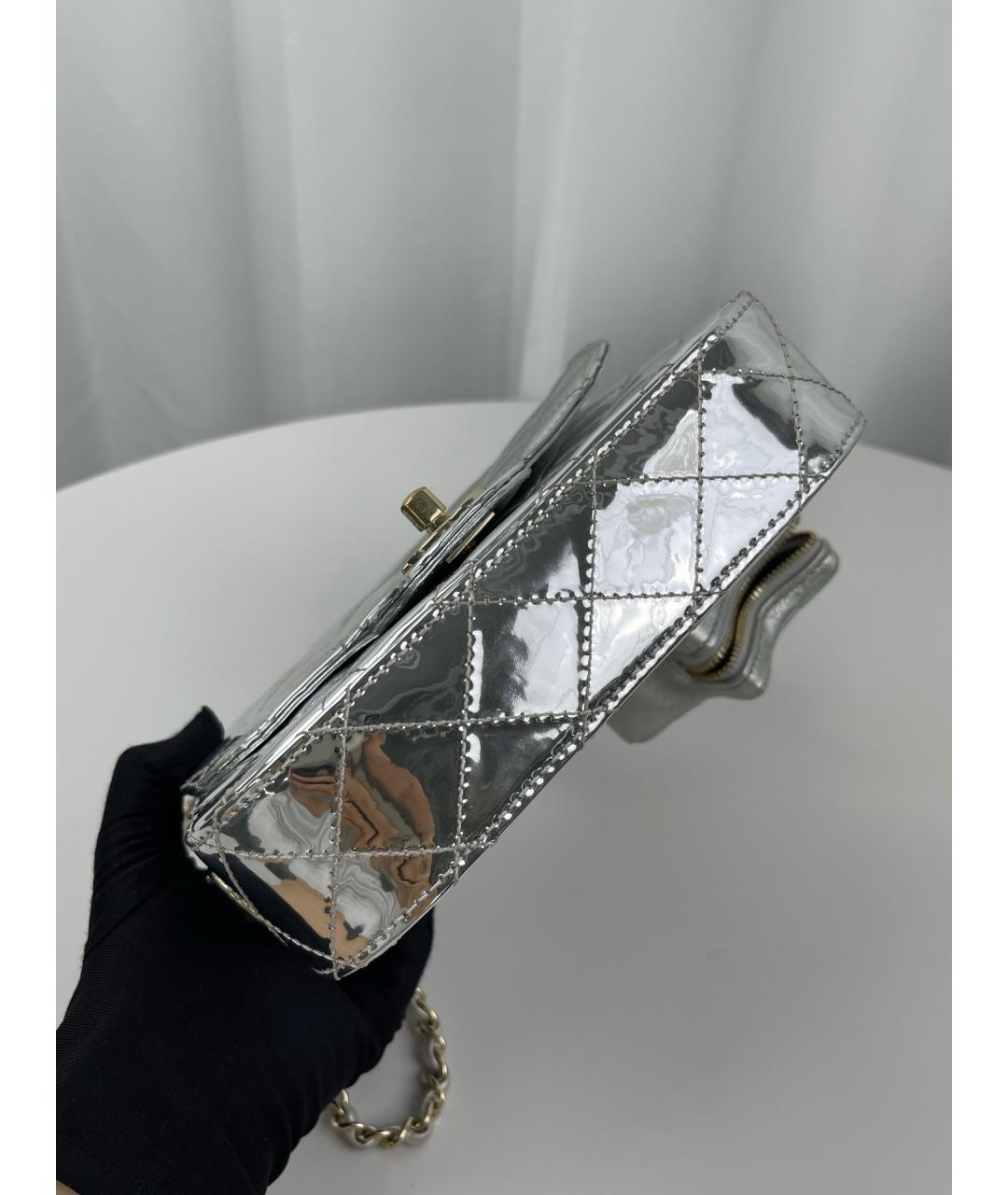 CHANEL Серебряная кожаная сумка тоут, фото 3
