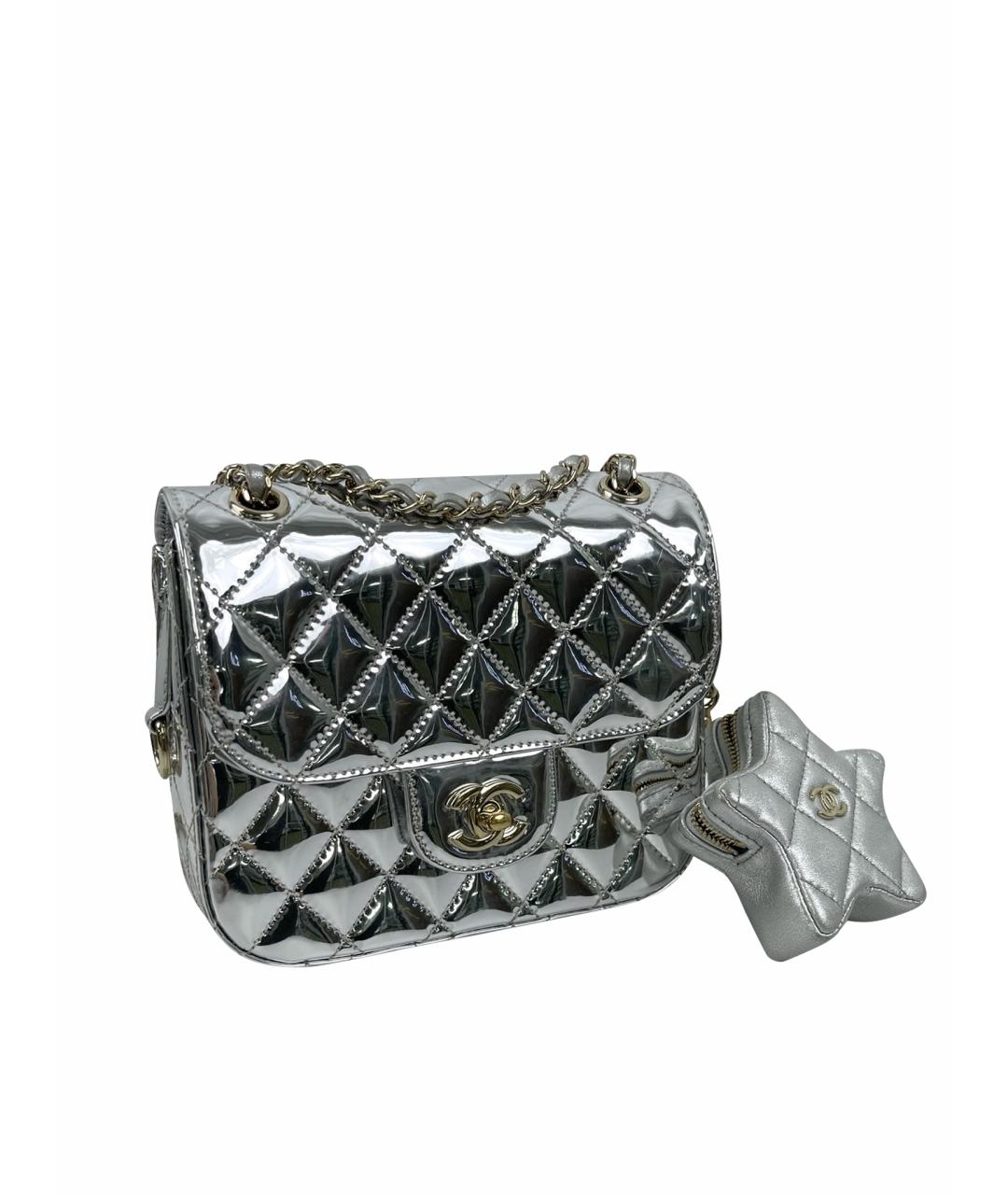 CHANEL Серебряная кожаная сумка тоут, фото 1