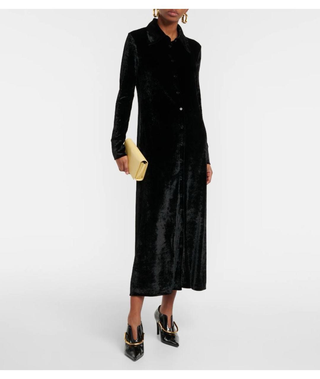 JIL SANDER Черное бархатное коктейльное платье, фото 2