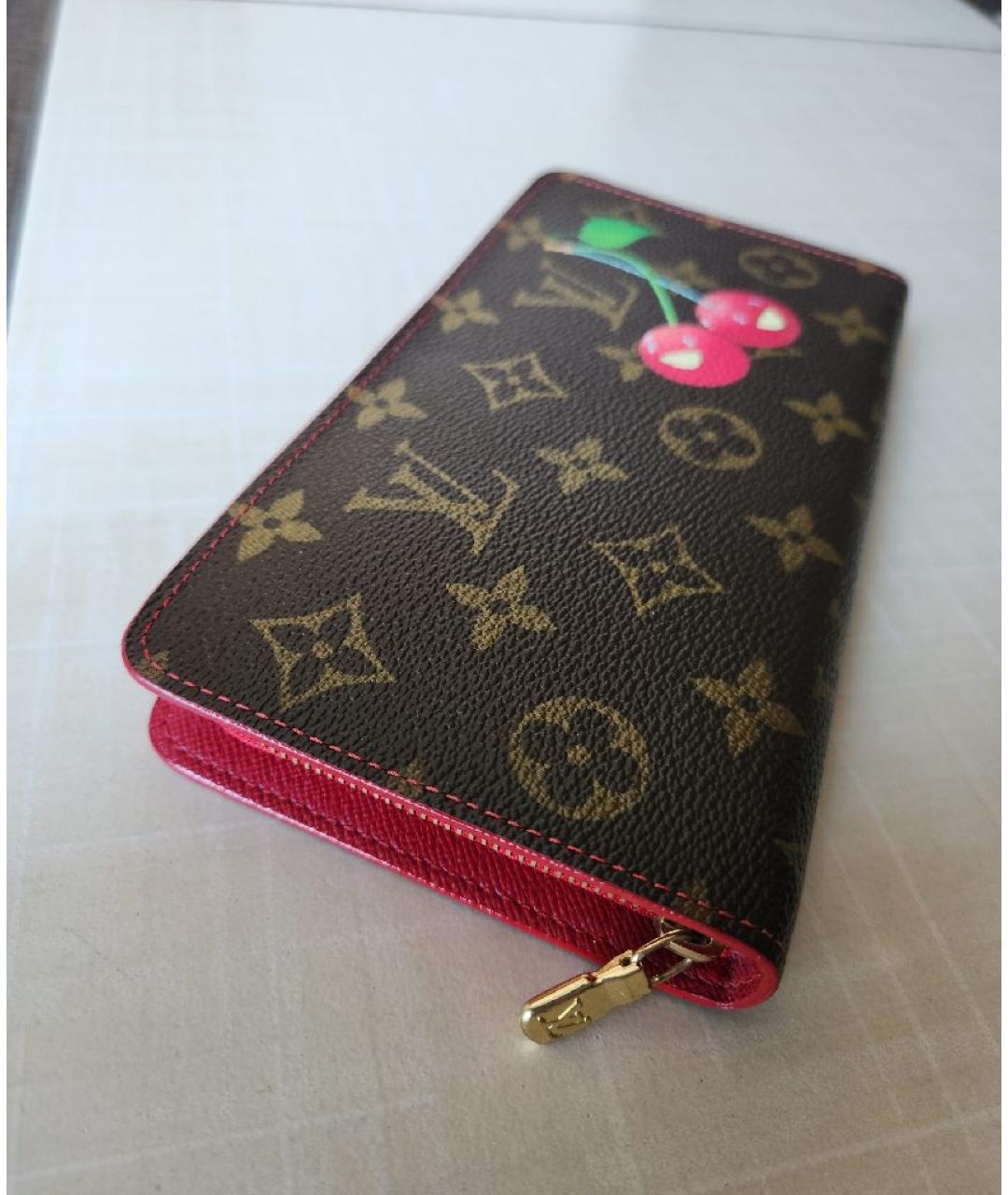 LOUIS VUITTON Коричневый кожаный кошелек, фото 9