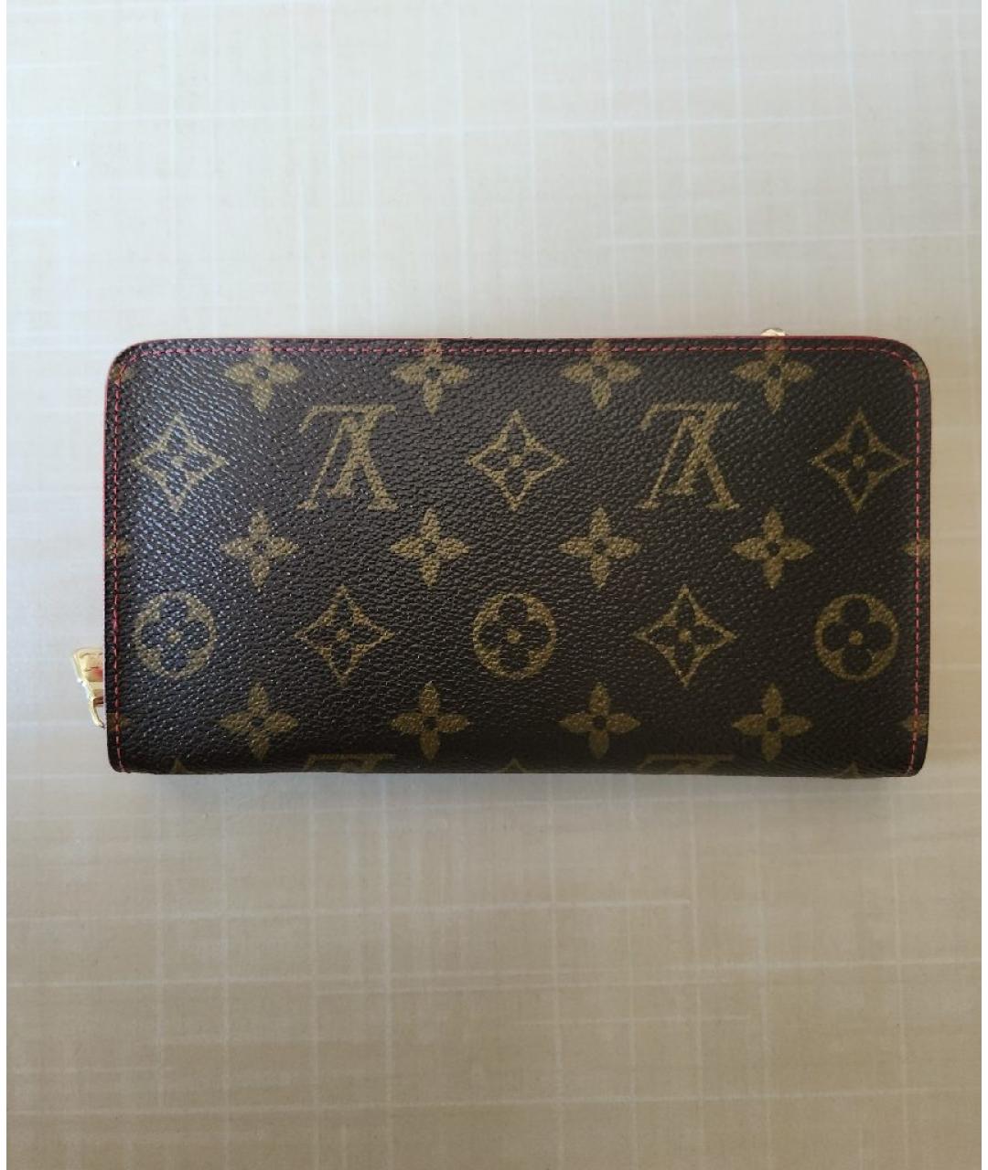 LOUIS VUITTON Коричневый кожаный кошелек, фото 3