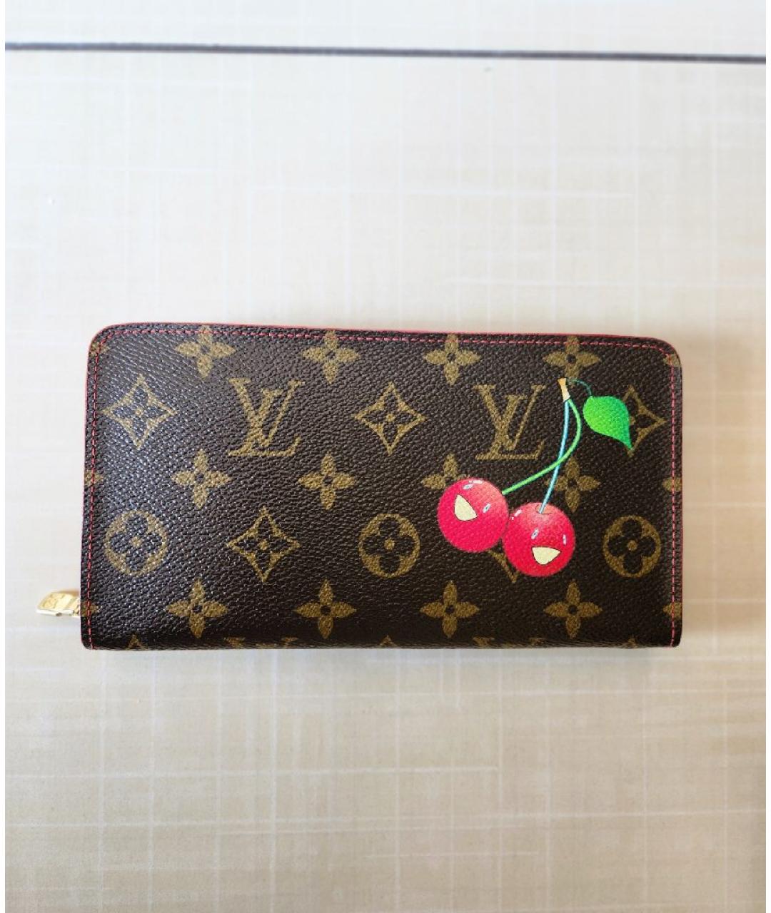 LOUIS VUITTON Коричневый кожаный кошелек, фото 10