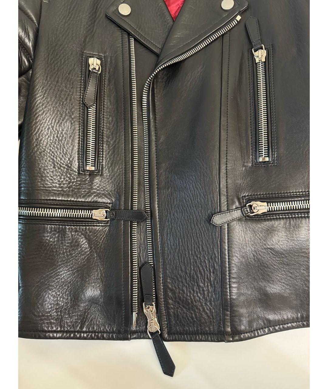 BURBERRY Черная кожаная куртка, фото 5