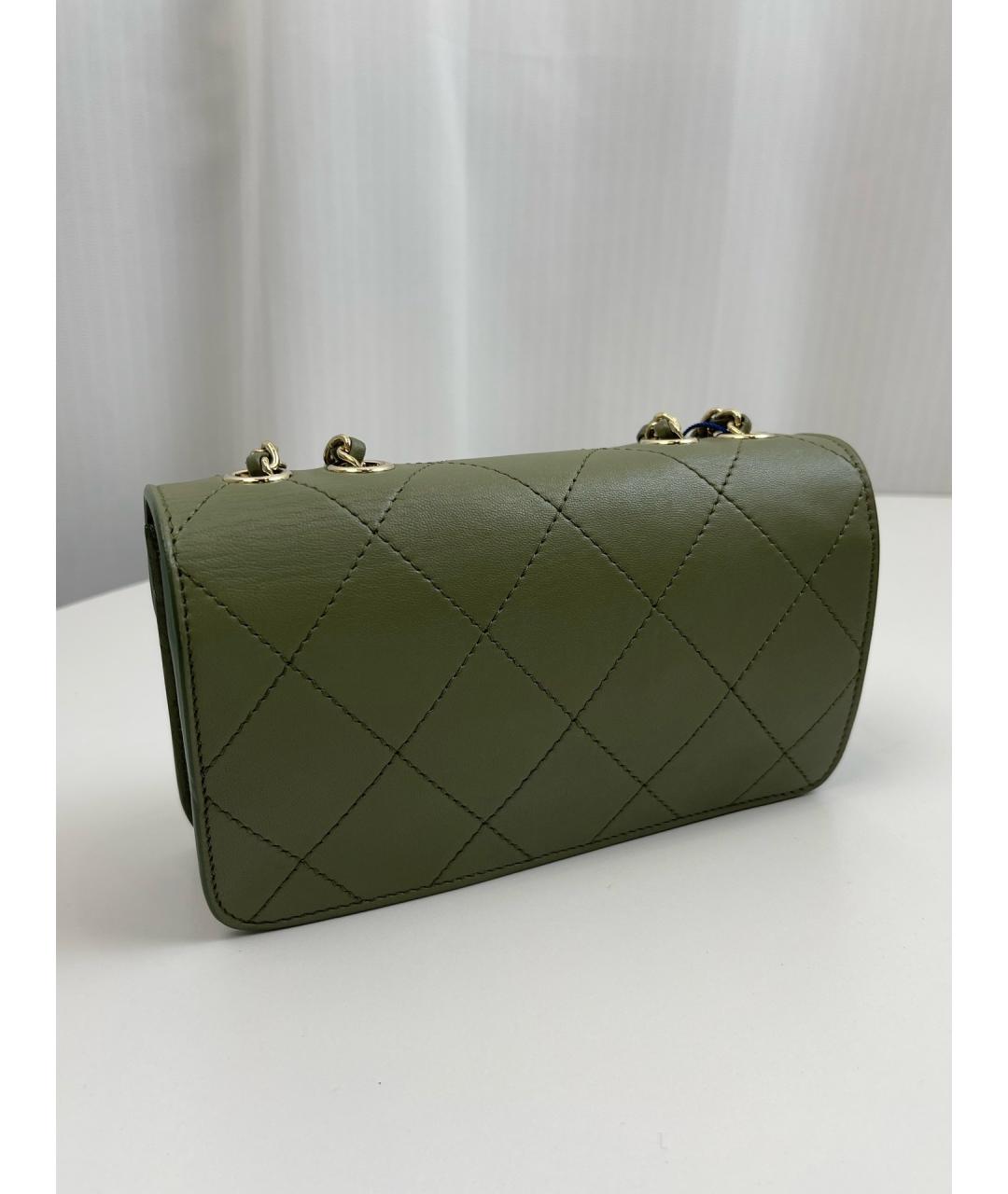 CHANEL Зеленая кожаная сумка тоут, фото 2