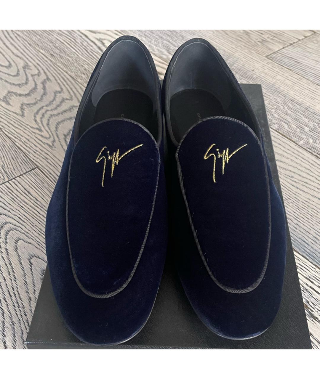 GIUSEPPE ZANOTTI DESIGN Синие бархатные лоферы, фото 2